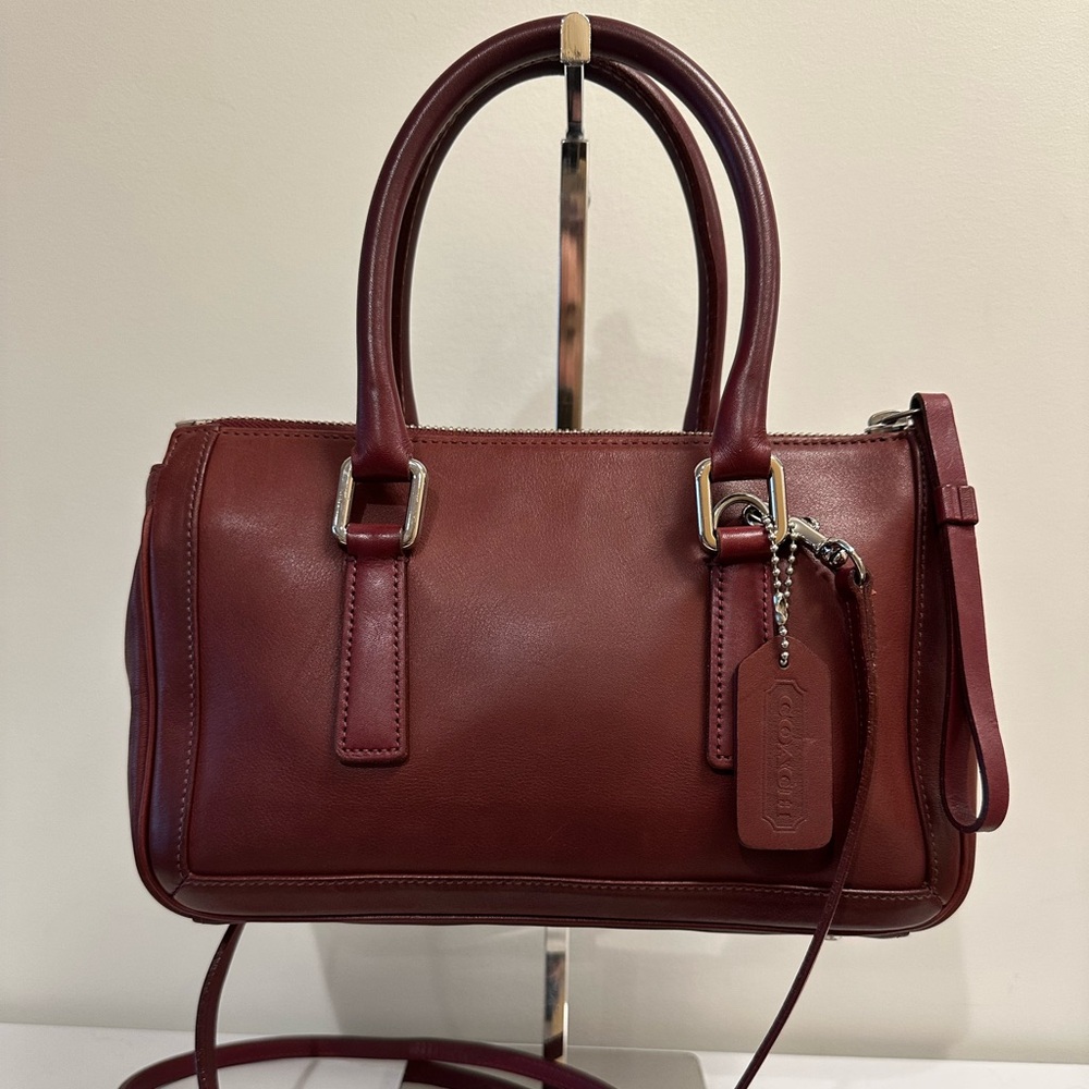 Coach Vintage 2001 Bonnie’s Legacy Small Zip Satchel Bag Red/Burgundy #9421